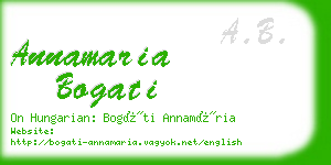 annamaria bogati business card